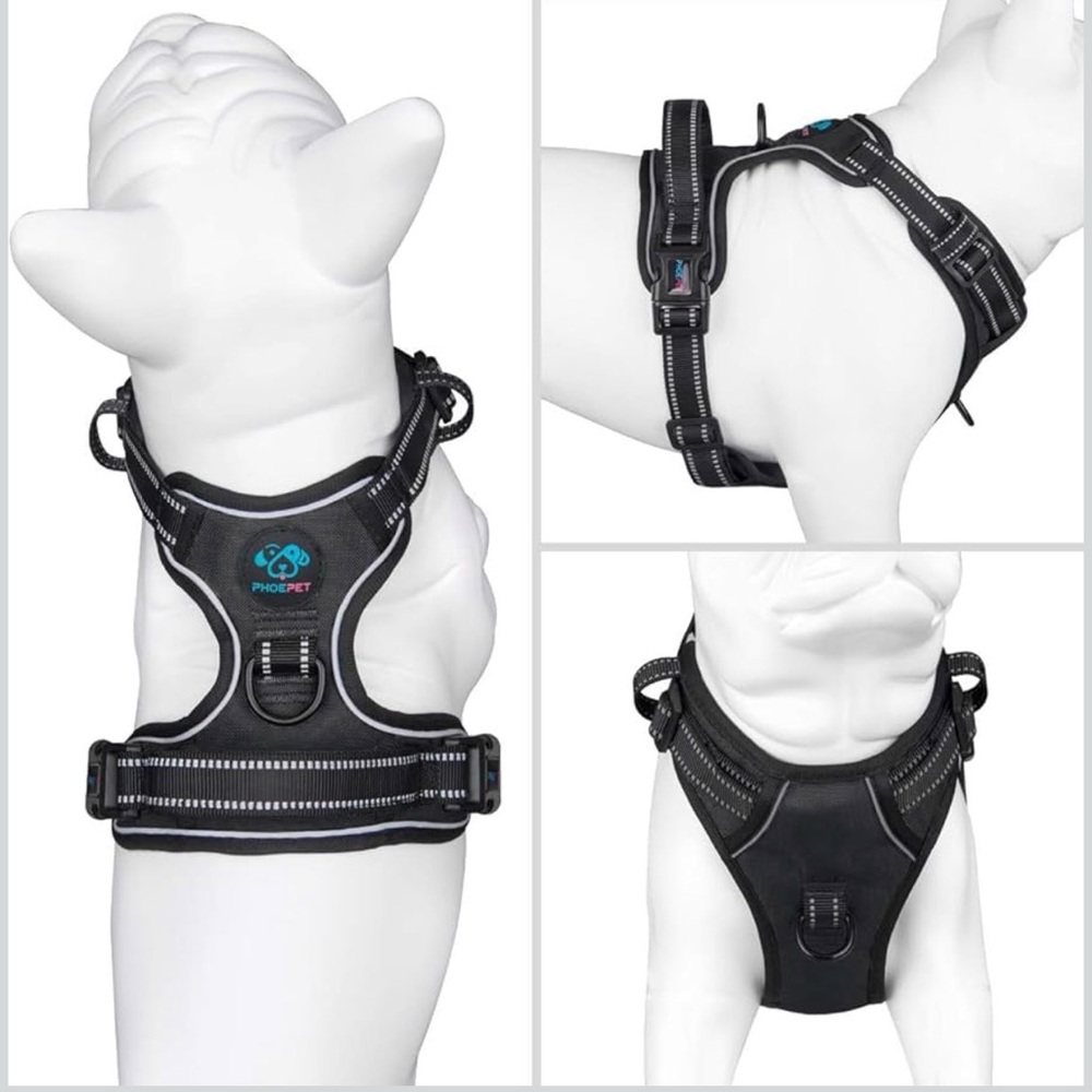 PHOEPET No Pull Dog Harness Medium Reflective Front Clip Puppy Vest with Handle